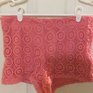 Forever 21 Coral lace high waisted Shorts